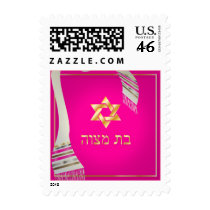 PixDezines DIY color Bat Mitzvah talit Postage Stamp