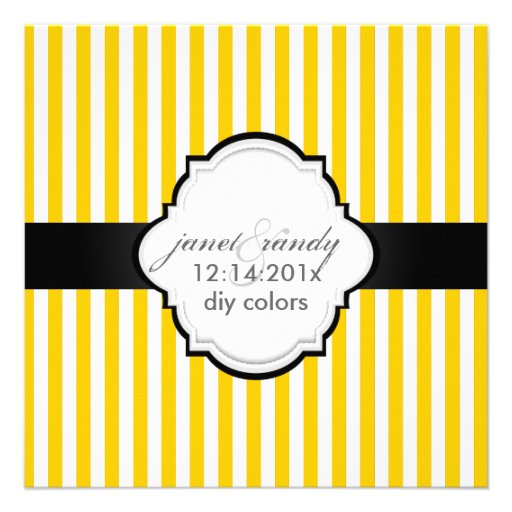 PixDezines diy color+size plain white stripes Invitations