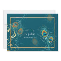 PixDezines DIY colors, pzazz peacock plumes Custom Invitation