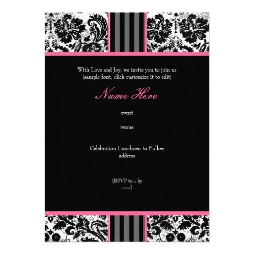 PixDezines diy event.. monogram desiree damask Invitations