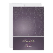 PixDezines Dolcè Damask / Plum+Silvery Grey Custom Announcement