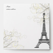 PixDezines Eiffel Vanilla Swirls/Black + Vanilla Envelope