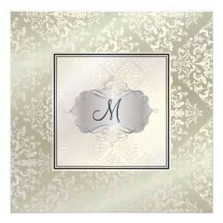 PixDezines Étienne Damask Personalized Invitation