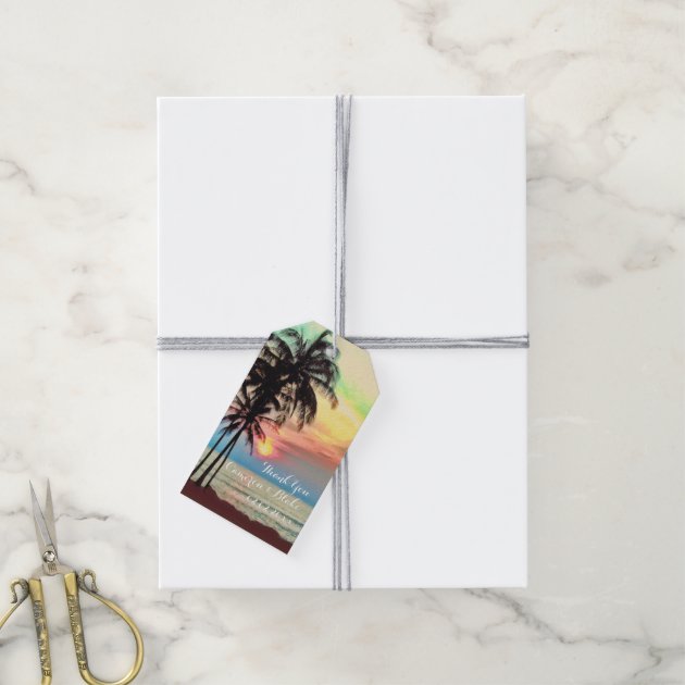 PixDezines fantasy hawaii/sunset/beach Pack Of Gift Tags-2