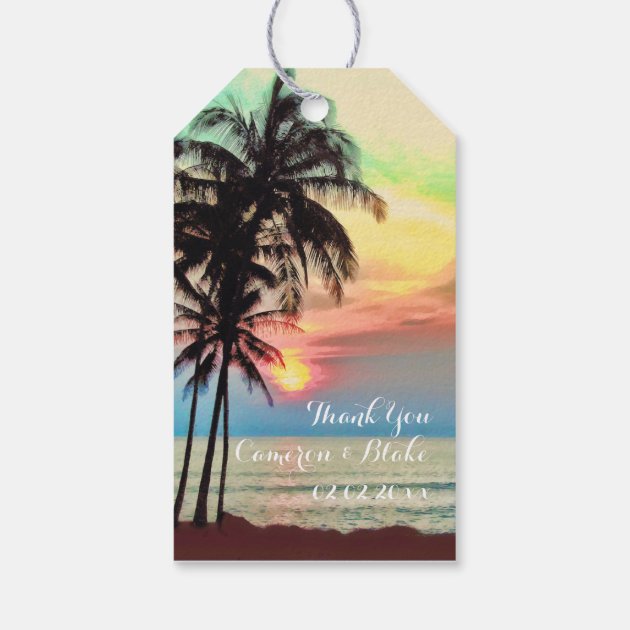 PixDezines fantasy hawaii/sunset/beach Pack Of Gift Tags