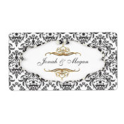 PixDezines Felina, black + pearl damask 14 label