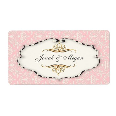 PixDezines Felina, pearl celine damask/diy color Shipping Labels