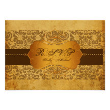 PixDezines Fidora Damask RSVP cards Custom Invite