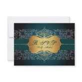 PixDezines Fidora Damask RSVP cards invitation