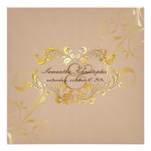 PixDezines Filigree+Taupe+Vintage Invitations