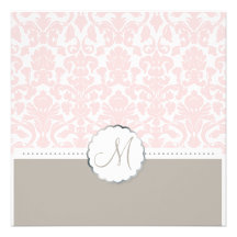 PixDezines Flora Damask/Pink+Grey/customizable Invites