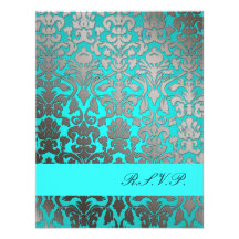 PixDezines Flora Damask, RSVPs for 5x7 invitations