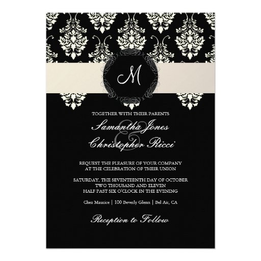 PixDezines Florentius Damask | DIY color, ivory Invite