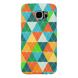 PixDezines geometric orange/teal Samsung Galaxy S6 Cases