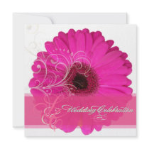 PixDezines Gerbera, pink/bridal shower Announcement