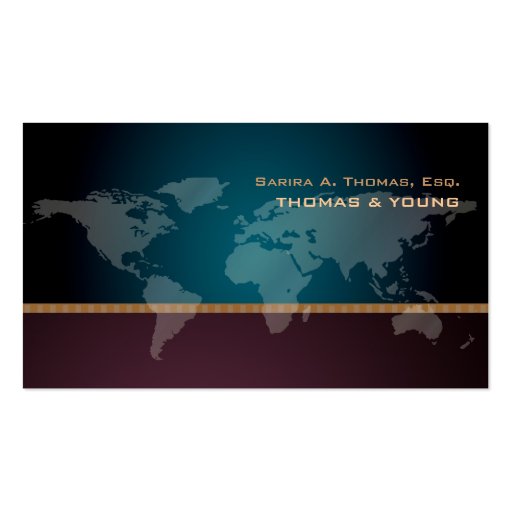 PixDezines Going Global, world map Business Card Templates (front side)
