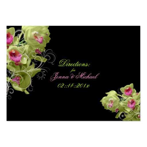 PixDezines Green+Pink Orchid, Directions/diy color Business Card
