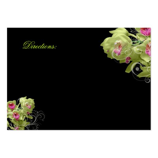 PixDezines Green+Pink Orchid, Directions/diy color Business Card (back side)
