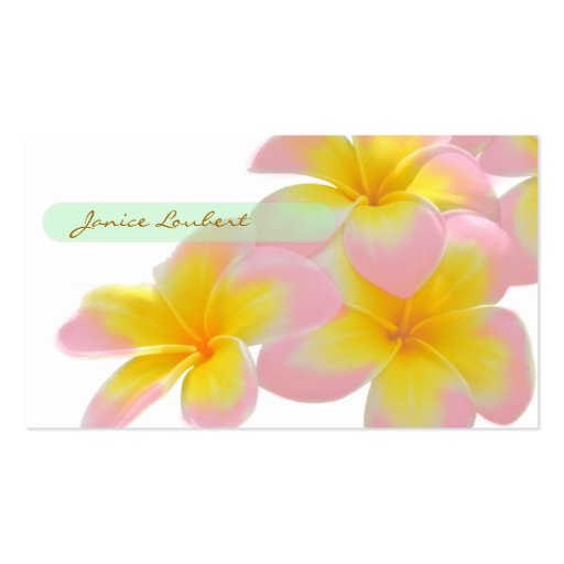PixDezines Hawaii Pink Plumeria/DIY color Business Card (back side)