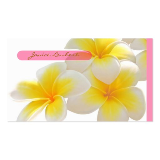 PixDezines Hawaii Plumeria Business Card (back side)