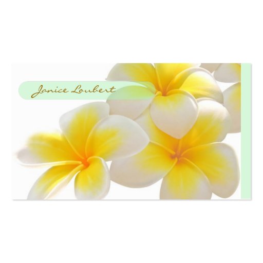 PixDezines Hawaii Plumeria Business Card Template (back side)