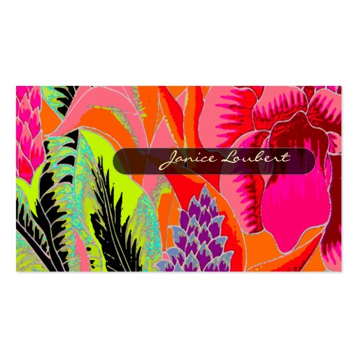 PixDezines Hawaiian Jungle 3 - custom background Business Card Templates (back side)