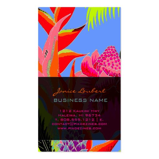 PixDezines Hawaiian Jungle 3 - custom background Business Card Templates