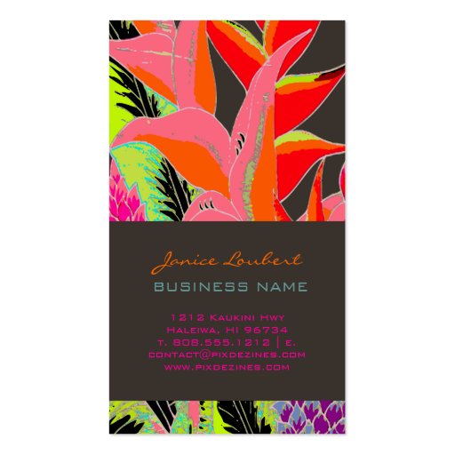 PixDezines Hawaiian Jungle 3/DIY background color Business Cards (front side)