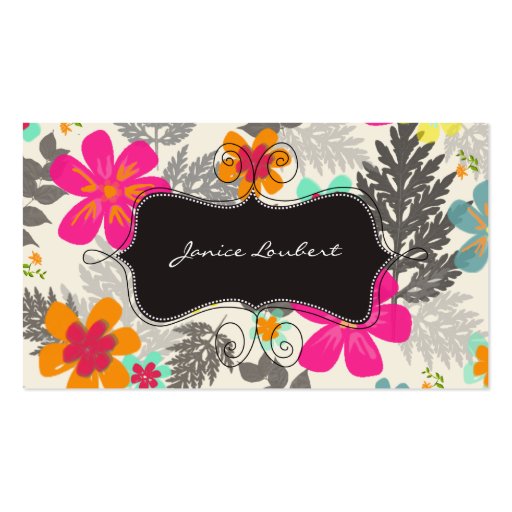 PixDezines Hawaiian Jungle/Custom Background color Business Card (front side)