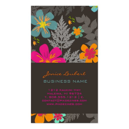 PixDezines Hawaiian Jungle/Custom Background color Business Card Templates