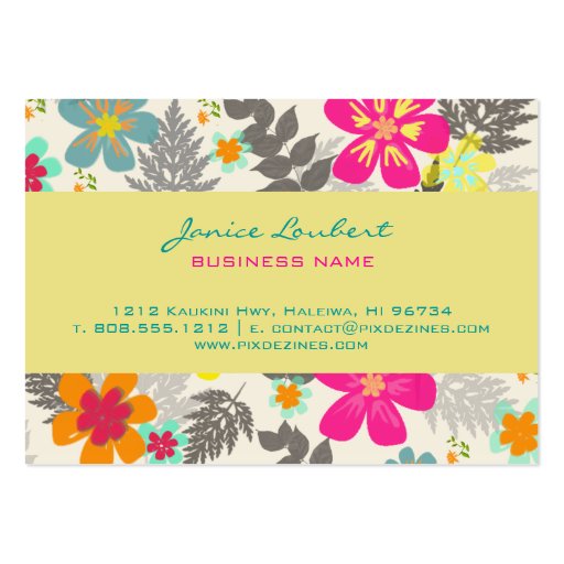 PixDezines Hawaiian Jungle/DIY Background color Business Card (back side)
