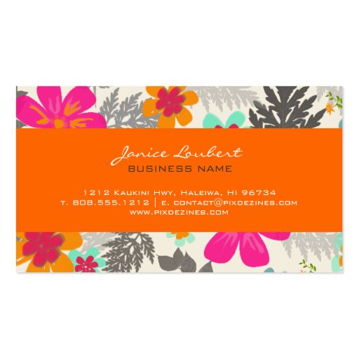 PixDezines Hawaiian Jungle/diy Background color Business Card Template (back side)