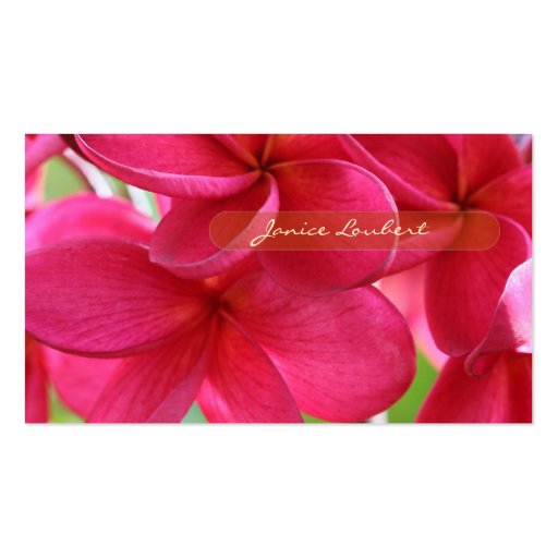 PixDezines hawaiian pink plumeria Business Cards (back side)