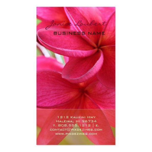 PixDezines hawaiian pink plumeria Business Cards