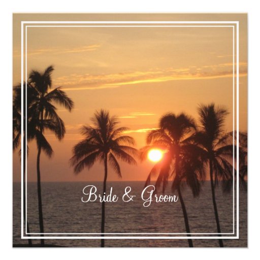 PixDezines hawaiian sunset beach/mauna kea Custom Invitation