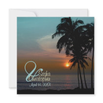 PixDezines Hawaiian Sunset Beach Scence/Aloha/Luau Personalized Invite