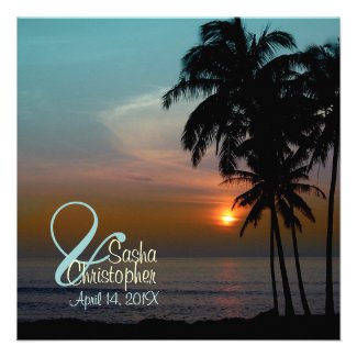 PixDezines Hawaiian Sunset Beach Scence/Aloha/Luau Personalized Invite