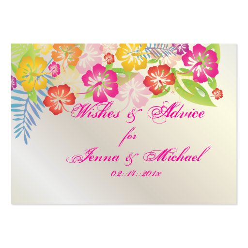 PixDezines Hibiscus Leis Wishes + Advice Cards Business Cards (front side)