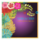PixDezines Hibiscus+nnstera/yellow+aqua Custom Invitations