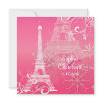 PixDezines Hiver à Paris /Eiffel Tower + swirls Invitations