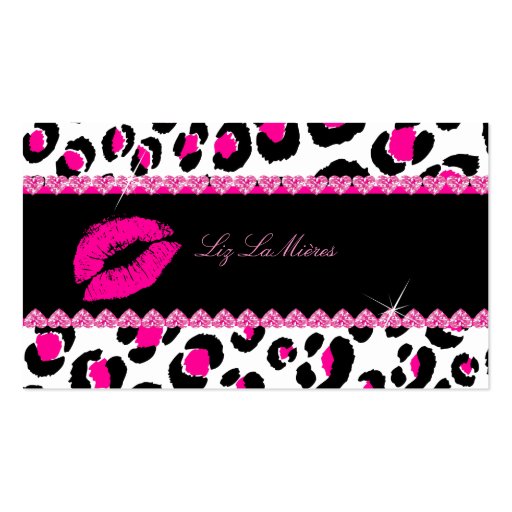 PixDezines hot lips+sassy leopard Business Card