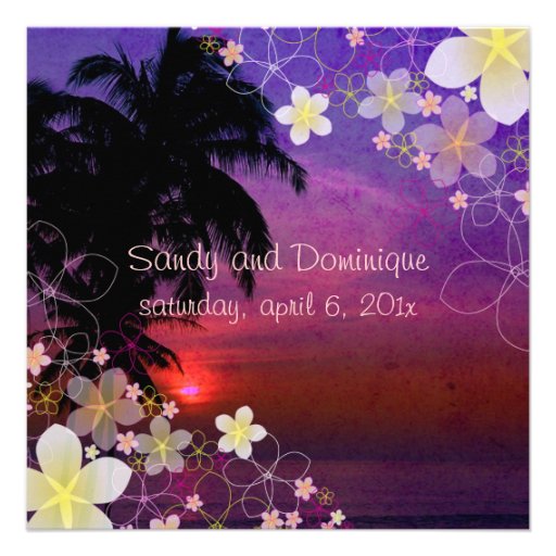 PixDezines hula dream/plumeria/beach/tropical Invitation