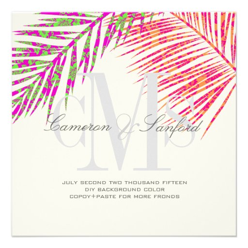 PixDezines hula fronds/diy background color+fonts Personalized Invites