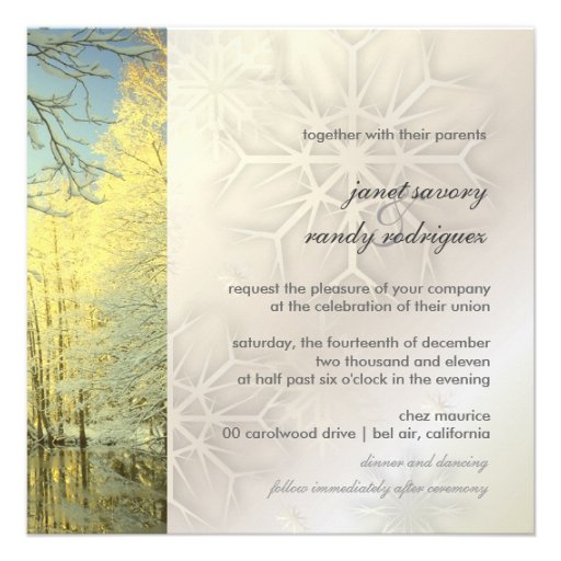 PixDezines In the Woods, Winter  Wedding Personalized Invite