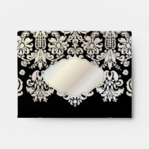 PixDezines Isabella Damask/Pearl/DIY/black Envelopes