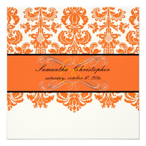 PixDezines Isabella tangerine/DIY background color Personalized Invitations