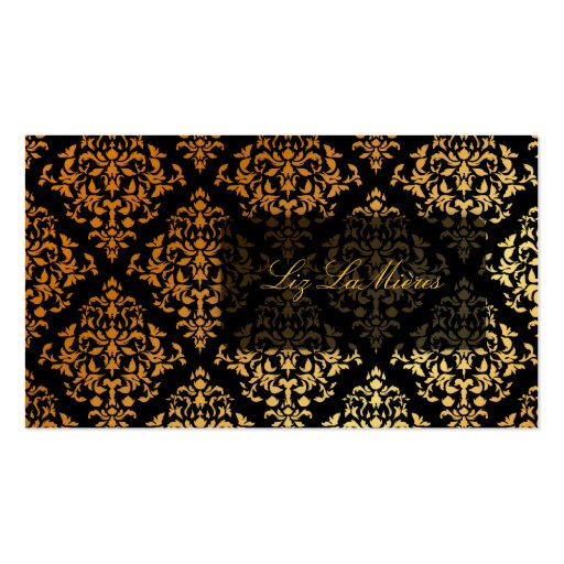 PixDezines Josephine Damask/DIY background color Business Card (back side)