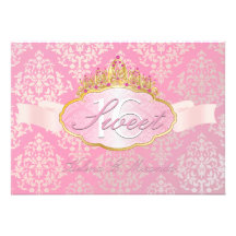 PixDezines josephine damask sweet 16/tiara Personalized Announcements