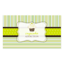 PixDezines kelylime cupcake+stripes Business Card Templates