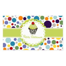 PixDezines keylime swirls cupcake+bubble gums Business Card Template
